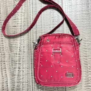 Lug Maroon Polka Dot Crossbody Bag